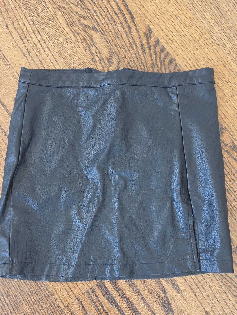 art class Black Faux Leather Mini Skirt